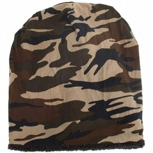 Skullies & Beanies Women Men Fleece Slouchy Beanie Hat Camouflage Warm Winter Ski Skull Cap - Coffee - CT18HXUAMOC $17.02