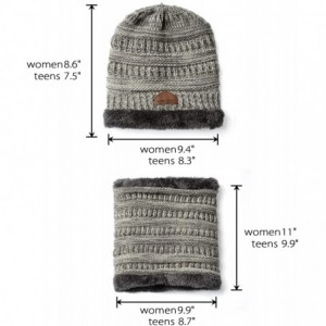 Skullies & Beanies Hat Scarf Set for Women Girls- Stretch Knit High Ponytail Beanie Tail Winter Outdoor Ski Warm Liner Skull ...