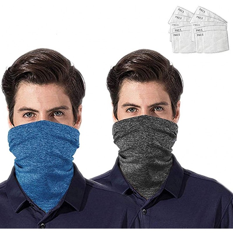 Balaclavas 2PCS Bandana Face Mask with 10PCS Safety Filters Neck Gaiter Balaclava Mouth Cover for Women Men - C8197ANN80R $42.59