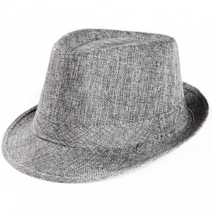 Sun Hats Straw Hat Men Women chaofanjiancai Hats Outdoor Gangster Trilby Cap Beach Sun hat Band Plain - Gray - CW18EQIZIH0 $8.06