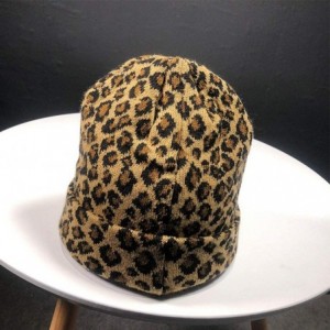 Skullies & Beanies Womens Winter Hats Unisex Leopard Print Cuffed Beanie Soft Warm Slouchy Cap Hat (Yellow) - CL18K23YYZE $17.69