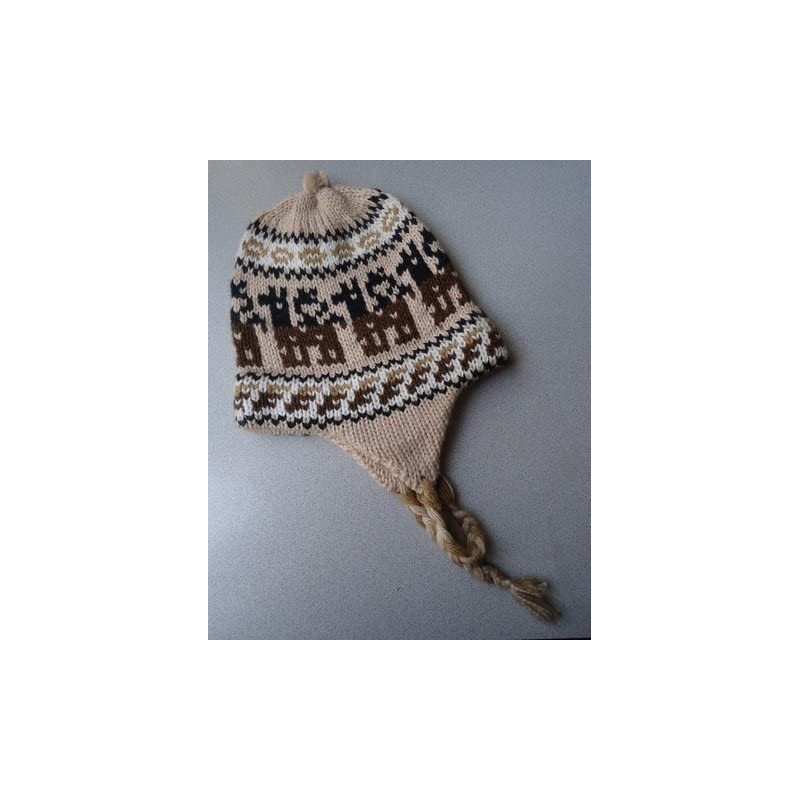 Skullies & Beanies CHULLO CAP HAT BLEND BEIGE hand made in PERU mod 1142 - CM110SDKF79 $37.98