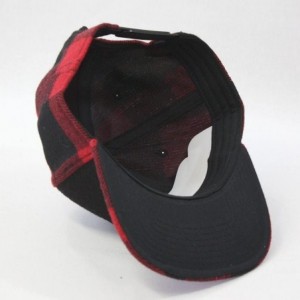 Baseball Caps Premium Wool Blend Plaid Adjustable Snapback Baseball Cap - Black/Red Quail - CG188TE45H3 $24.86