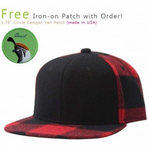 Baseball Caps Premium Wool Blend Plaid Adjustable Snapback Baseball Cap - Black/Red Quail - CG188TE45H3 $30.23