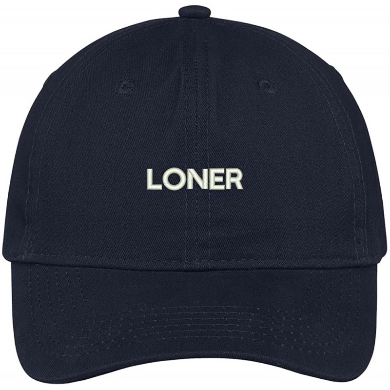 Baseball Caps Loner Embroidered Soft Low Profile Adjustable Cotton Cap - Navy - CR12O2FSFDN $35.79