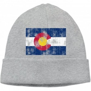 Skullies & Beanies Beanie Hat Knit Caps Winter Warm Funny Old Colorado Flag Unisex - Ash - C318IZOAE86 $25.32