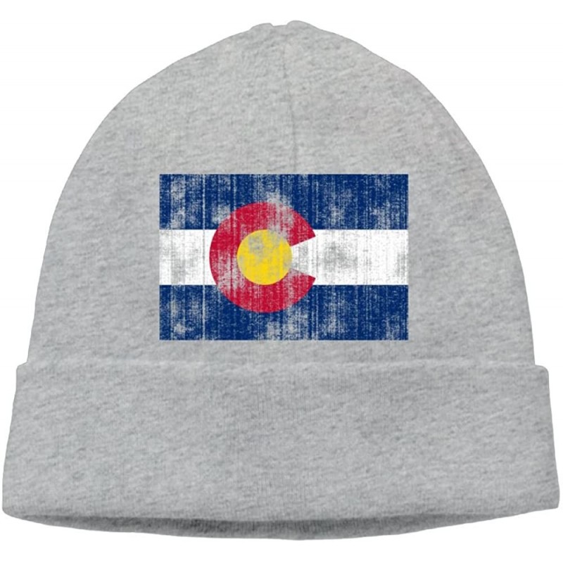 Skullies & Beanies Beanie Hat Knit Caps Winter Warm Funny Old Colorado Flag Unisex - Ash - C318IZOAE86 $21.49