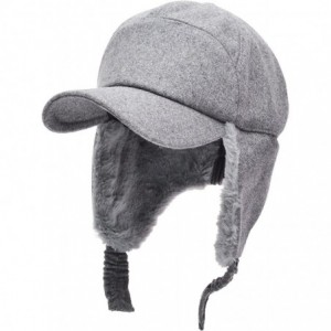 Bomber Hats Faux Fur Earflap Winter Hat for Men Women Russian Trapper Soviet Ushanka Bomber Hat - Grey - CN18ZS20ODR $20.32