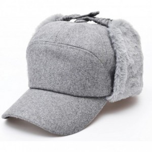 Bomber Hats Faux Fur Earflap Winter Hat for Men Women Russian Trapper Soviet Ushanka Bomber Hat - Grey - CN18ZS20ODR $42.29