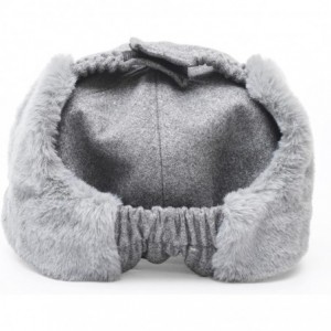 Bomber Hats Faux Fur Earflap Winter Hat for Men Women Russian Trapper Soviet Ushanka Bomber Hat - Grey - CN18ZS20ODR $42.29