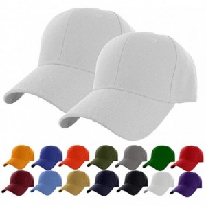 Baseball Caps Plain Adjustable Baseball Cap Classic Adjustable Hat Men Women Unisex Ballcap 6 Panels - White/Pack 4 - CV192WR...