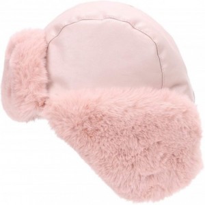 Bomber Hats Faux Fur Earflap Winter Hat for Men Women Russian Trapper Soviet Ushanka Bomber Hat - Pink2 - CU19203NKR9 $43.24