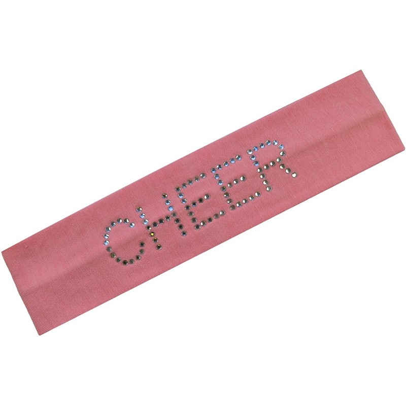 Headbands Cheer Rhinestone Cotton Stretch Headband - Light Pink - CG115LJJ0YT $18.53