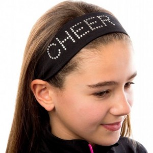 Headbands Cheer Rhinestone Cotton Stretch Headband - Light Pink - CG115LJJ0YT $18.53