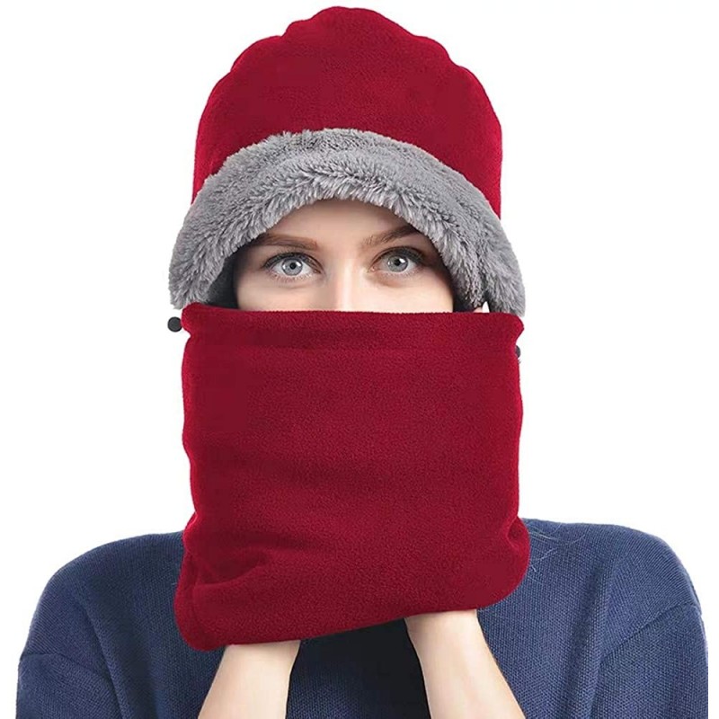 Balaclavas Balaclava Face Mask Winter Windproof Outdoor Activities Mask for Cold Weather Fleece Hood for Men and Women - Red ...