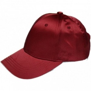 Baseball Caps Unisex Unstructured Luster Satins Cap Adjustable Plain Hat - Red - C3186N9WONG $25.26