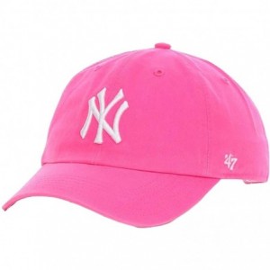 Baseball Caps New York Yankees Womens Clean Up Cap - Magenta - C711IAMK24P $71.52
