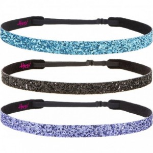 Headbands Girl's Adjustable Non Slip Skinny Bling Glitter Headband Multi Pack - Teal/Black/Purple - CJ11TOOQNMT $27.58