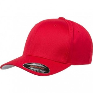 Baseball Caps Men's Athletic Baseball Flex-Fitted Cap. Flexfit Baseball Hat. - Red - CQ18RYEKW6C $30.69