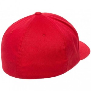 Baseball Caps Men's Athletic Baseball Flex-Fitted Cap. Flexfit Baseball Hat. - Red - CQ18RYEKW6C $31.42
