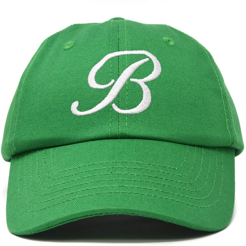 Baseball Caps Initial Hat Letter B Womens Baseball Cap Monogram Cursive Embroidered - Kelly Green - CN18TUQCZ9Z $28.08