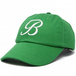 Baseball Caps Initial Hat Letter B Womens Baseball Cap Monogram Cursive Embroidered - Kelly Green - CN18TUQCZ9Z $23.93
