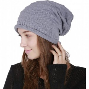 Skullies & Beanies Women Oversized Baggy Slouchy Winter Knit Beanie Hat Skull Caps - Light Grey - CB1898UK79W $16.46