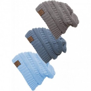 Skullies & Beanies Women's 3-Pack Knit Beanie Cap Hat - C518LQSQ649 $45.28