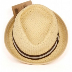 Fedoras Mens Summer Fedora Cuban Style Short Brim Hat - F1442natural - CF199GAQK4Y $49.09