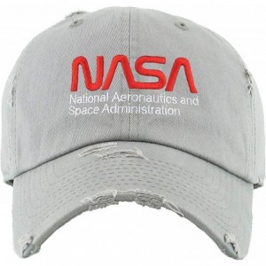 Baseball Caps Vintage NASA Insignia Dad Hat Collection Baseball Cap Polo Style Adjustable Worm - (7.1) Light Gray Nasa Vintag...