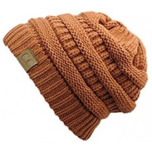 Skullies & Beanies 3pc Set Trendy Warm Chunky Soft Stretch Cable Knit Beanie Scarves Gloves Set - Rust - CI187GO0RSZ $81.17