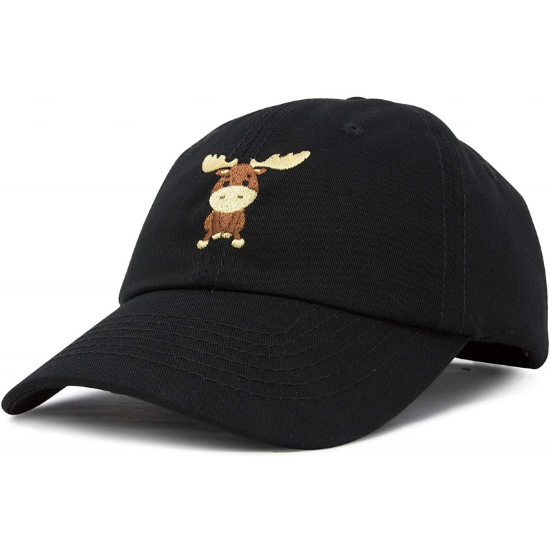 Baseball Caps Cute Moose Hat Baseball Cap - Black - C218LZ6WHZH $29.20