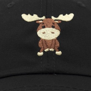 Baseball Caps Cute Moose Hat Baseball Cap - Black - C218LZ6WHZH $32.23