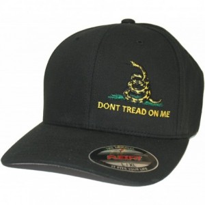 Baseball Caps Don't Tread On Me Gadsden Hat Cap Flexfit - Black - CE183KAZI8A $46.46