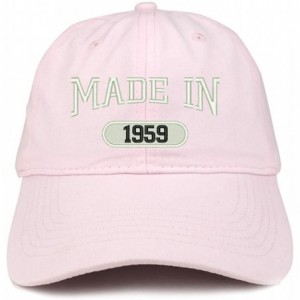 Baseball Caps Made in 1959 Embroidered 61st Birthday Brushed Cotton Cap - Light Pink - CT18C9C9TA0 $38.51