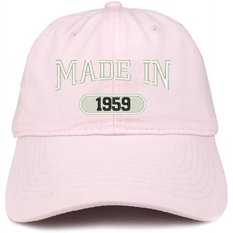 Baseball Caps Made in 1959 Embroidered 61st Birthday Brushed Cotton Cap - Light Pink - CT18C9C9TA0 $37.15