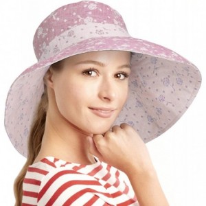 Sun Hats Womens 5'' Super Wide Brim Sun Hats Summer UPF 50+ Beach Hat Foldable Floppy Rose Cap - Red - C818Q3EMZGQ $21.52
