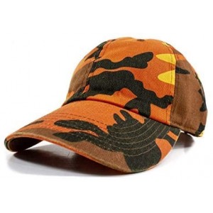 Baseball Caps Polo Style Baseball Cap Ball Dad Hat Adjustable Plain Solid Washed Mens Womens Cotton - Orange Camo - CH18WDC30...