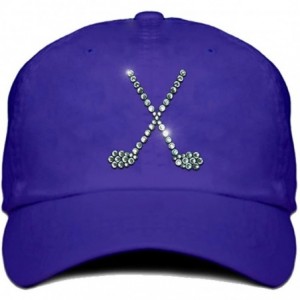 Baseball Caps Ladies Cap with Bling Rhinestone Design of Crossed Clubs - Purple - CK184WAH4IO $51.26