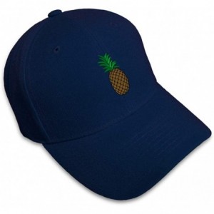 Baseball Caps Custom Baseball Cap Pineapple Embroidery Dad Hats for Men & Women Strap Closure - Navy - CT11MQP6NVT $20.20