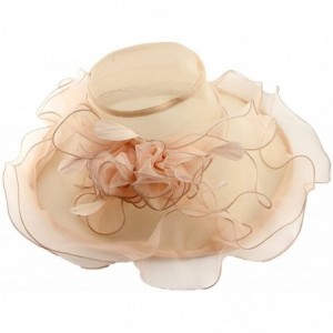 Sun Hats Church Derby Hats Kentucky for Fascinator Bridal Tea Party Wedding Hat - Pink Orange - C618EXTLU8R $19.86
