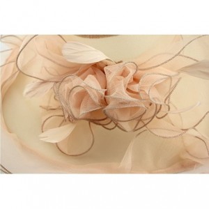 Sun Hats Church Derby Hats Kentucky for Fascinator Bridal Tea Party Wedding Hat - Pink Orange - C618EXTLU8R $19.14