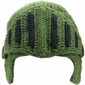 Skullies & Beanies Mens Winter Crochet Knight Skull Slouchy Ski Beanie Removable Face Mask Cap Hat - Army Green - CN18KZAWEIO...