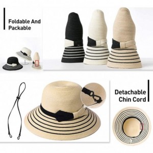 Sun Hats Womens UPF 50 Straw Sun Hat Floppy Wide Brim Fashion Beach Accessories Packable & Adjustable - 99054white - CN18NYL4...
