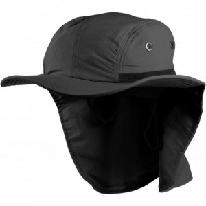 Sun Hats Headware Extreme Outdoor Condition Ear Neck Flap Protection Sun Hat - Black - CQ186EM2UK7 $29.36