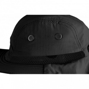 Sun Hats Headware Extreme Outdoor Condition Ear Neck Flap Protection Sun Hat - Black - CQ186EM2UK7 $34.12