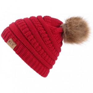 Skullies & Beanies Wool Hats for Women Winter Womens Slouchy Beanie Hat Knit Warm Snow Ski Skull Cap - Wine Red - C9192G05EEM...