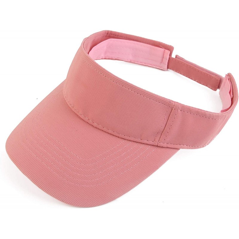 Visors Plain Men Women Sport Headband Sun Visor Adjustable Athletic Sportswear Runing Outdoor Hat Cap - Pink - CJ18QMRQG76 $2...