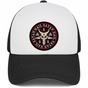 Baseball Caps Unisex Hail Satan Goat 666 red Logo Flat Baseball Cap Fitted Style Hats - Hail Satan Goat-8 - C818T5MT24Z $26.17