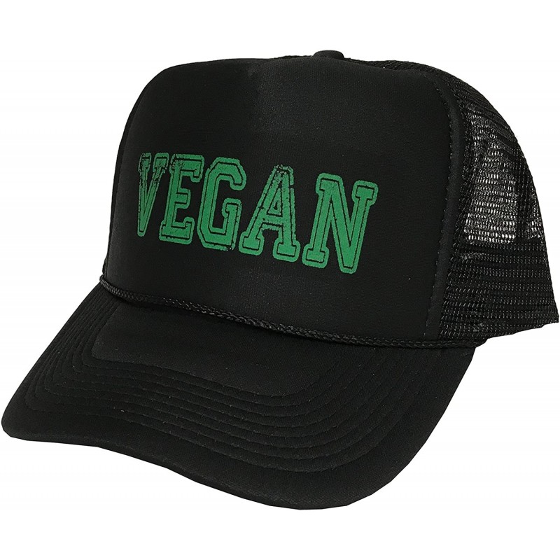 Baseball Caps Vegan Adjustable Unisex Hat Cap - Black (Green Text) - CS12NAJA9VZ $23.74